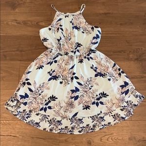 Francesca’s Blue Rain Floral Halter Style Dress